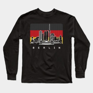 Berlin Germany Skyline German Flag Long Sleeve T-Shirt